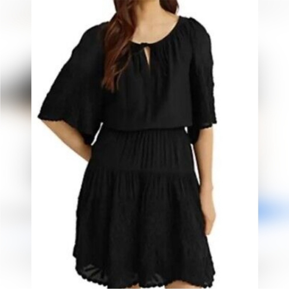 Lauren Ralph Lauren black embroidered peasant dress